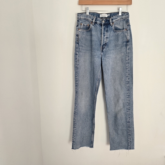& Other Stories Straight Leg Fray Hem Ankle Jeans - Picture 1 of 7